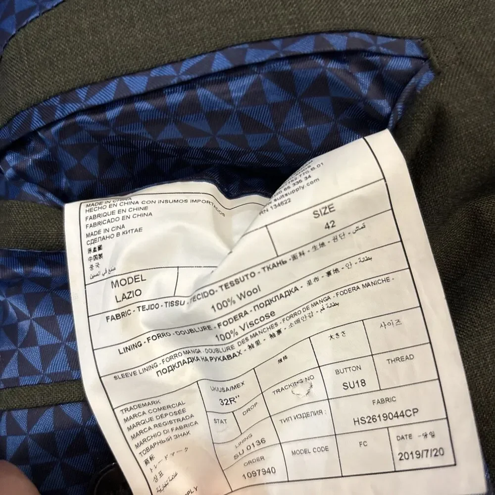 SUITSUPPLY Lazio Green Wool Blazer Sport Coat Jacket 32R Plus Pants 31x31 - Picture 14 of 16